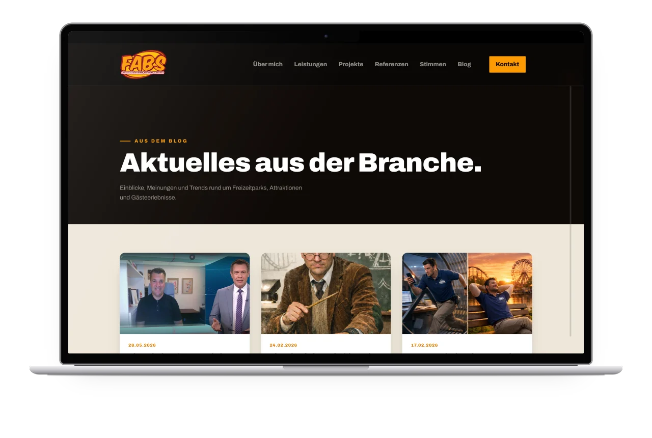 Die Blogseite von FABS Consulting auf einem MacBook