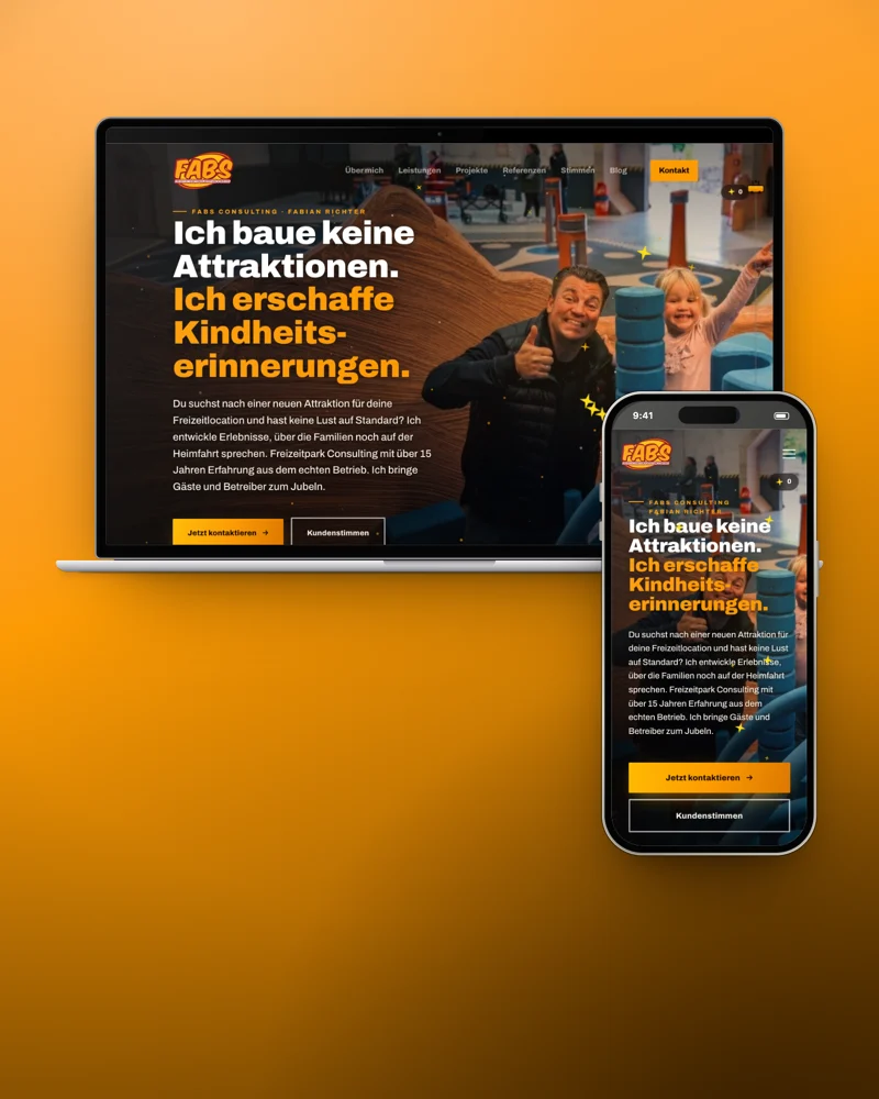 Website von FABS Consulting am MacBook und iPhone