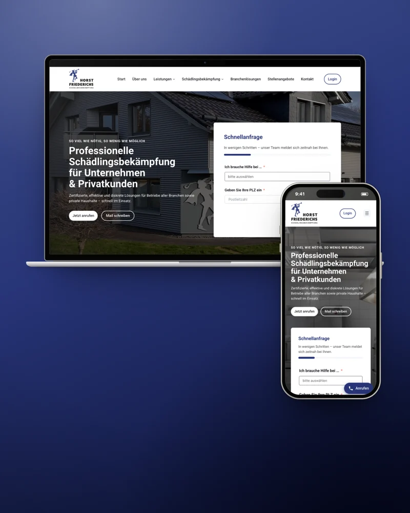 Website von Horst Friederichs am MacBook und iPhone