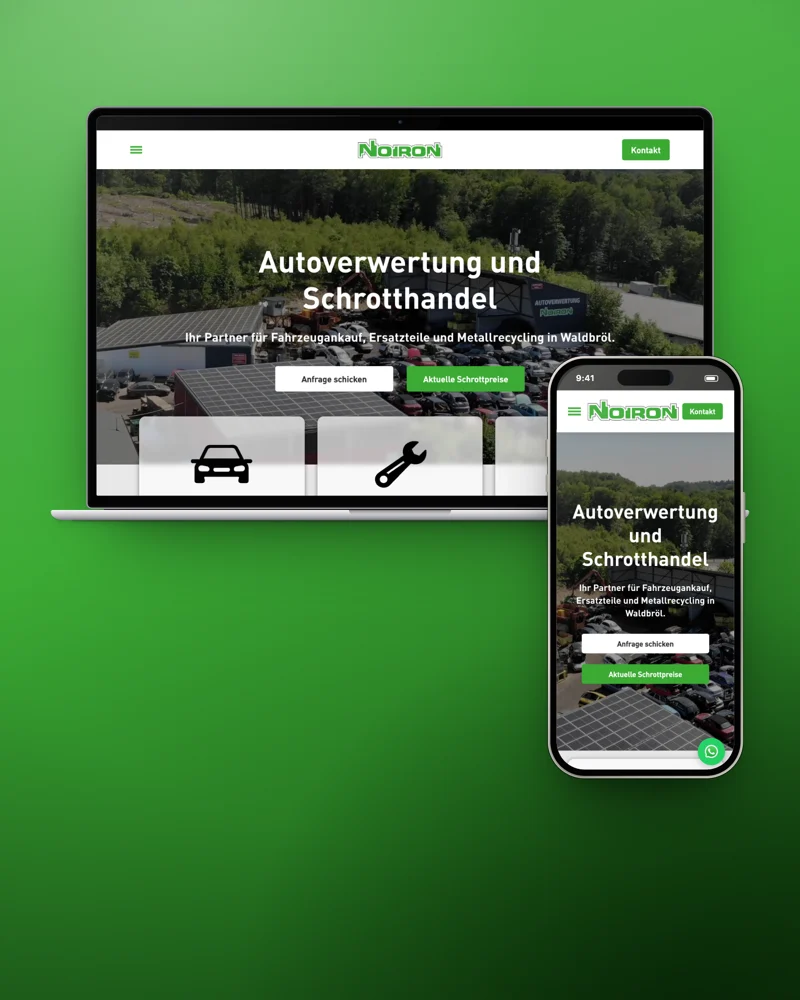 Website von Noiron am MacBook und iPhone