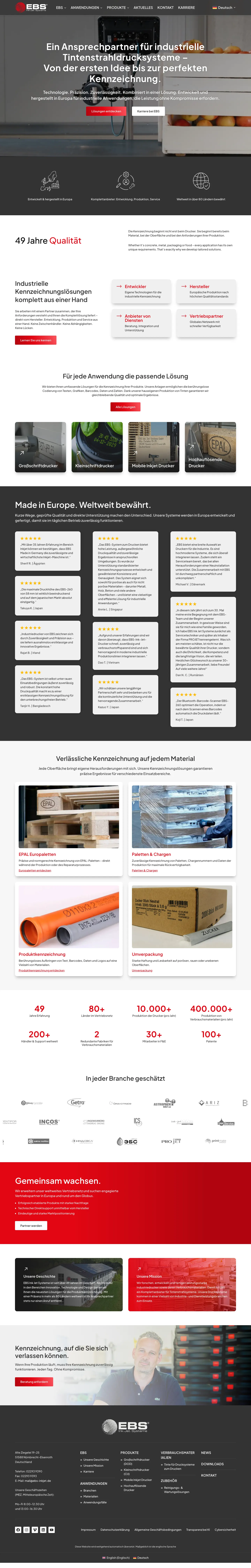 Die heutige Startseite von ebs-inkjet.de als ganze Seite