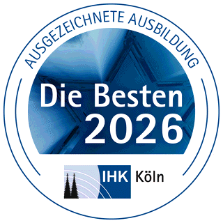 Auszeichnung der IHK Köln: Die Besten 2026 – Ausgezeichnete Ausbildung