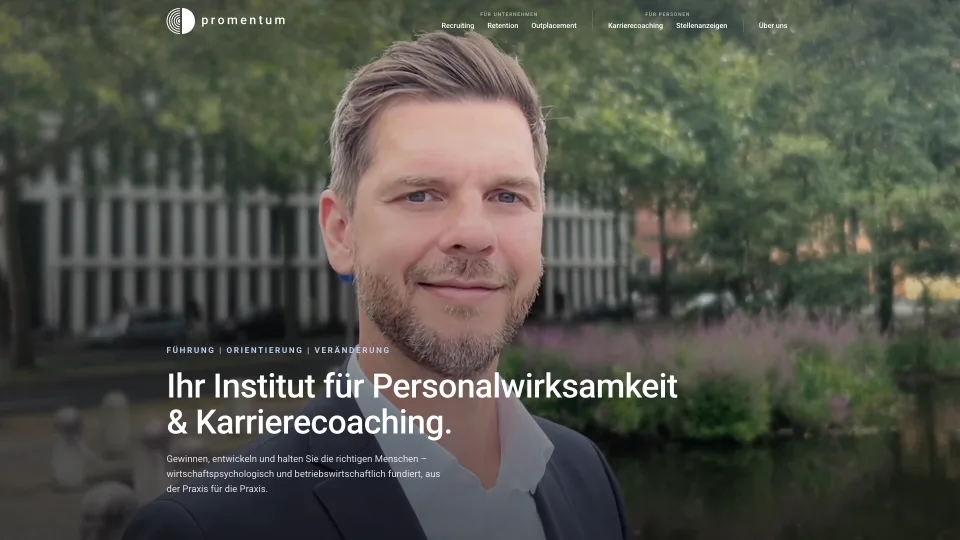 Startseite von promentum-institut.de